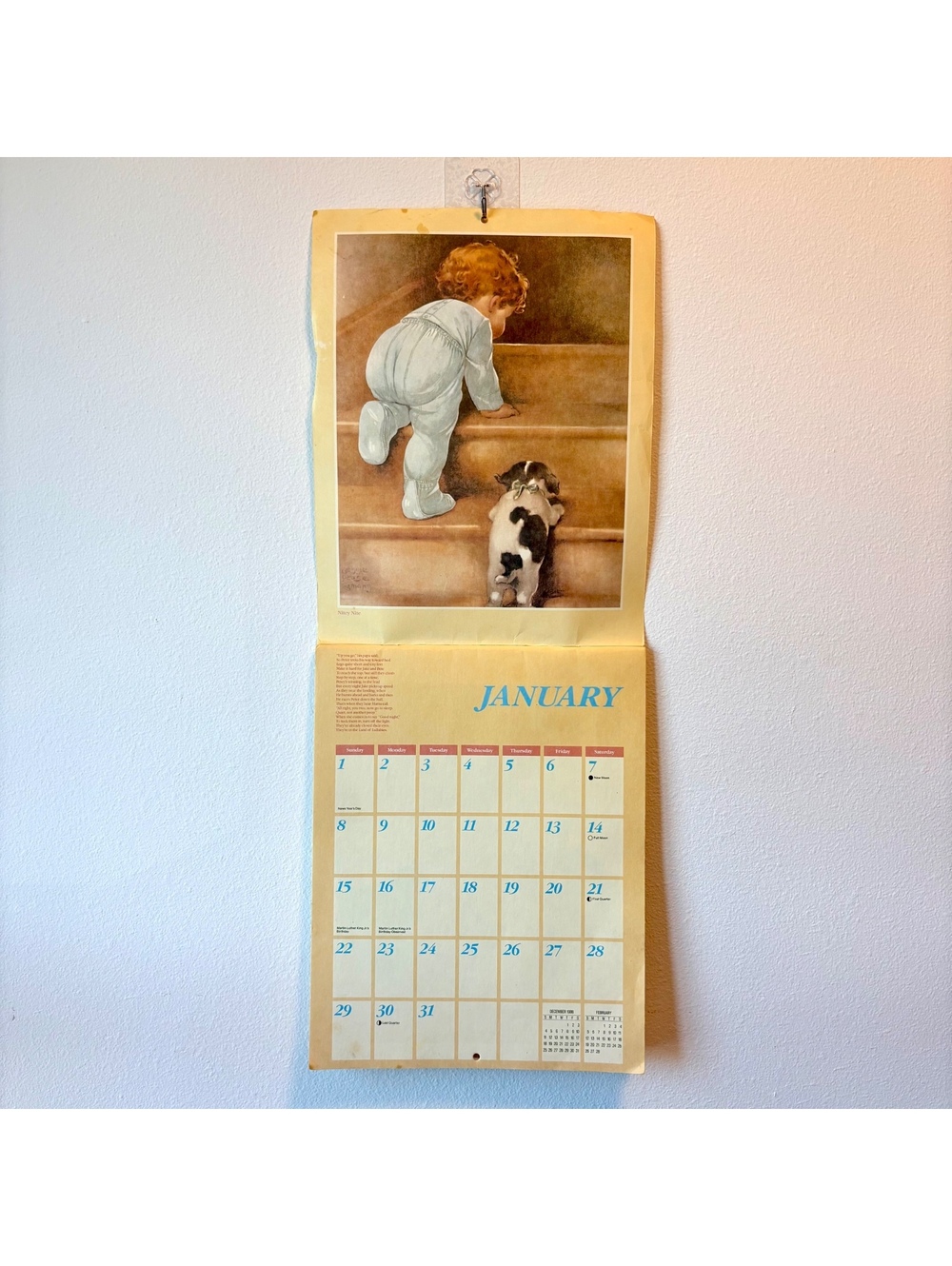1989 Bessie Pease Gutmann Vintage Wall Calendar Unused Complete 12 Month Nursery